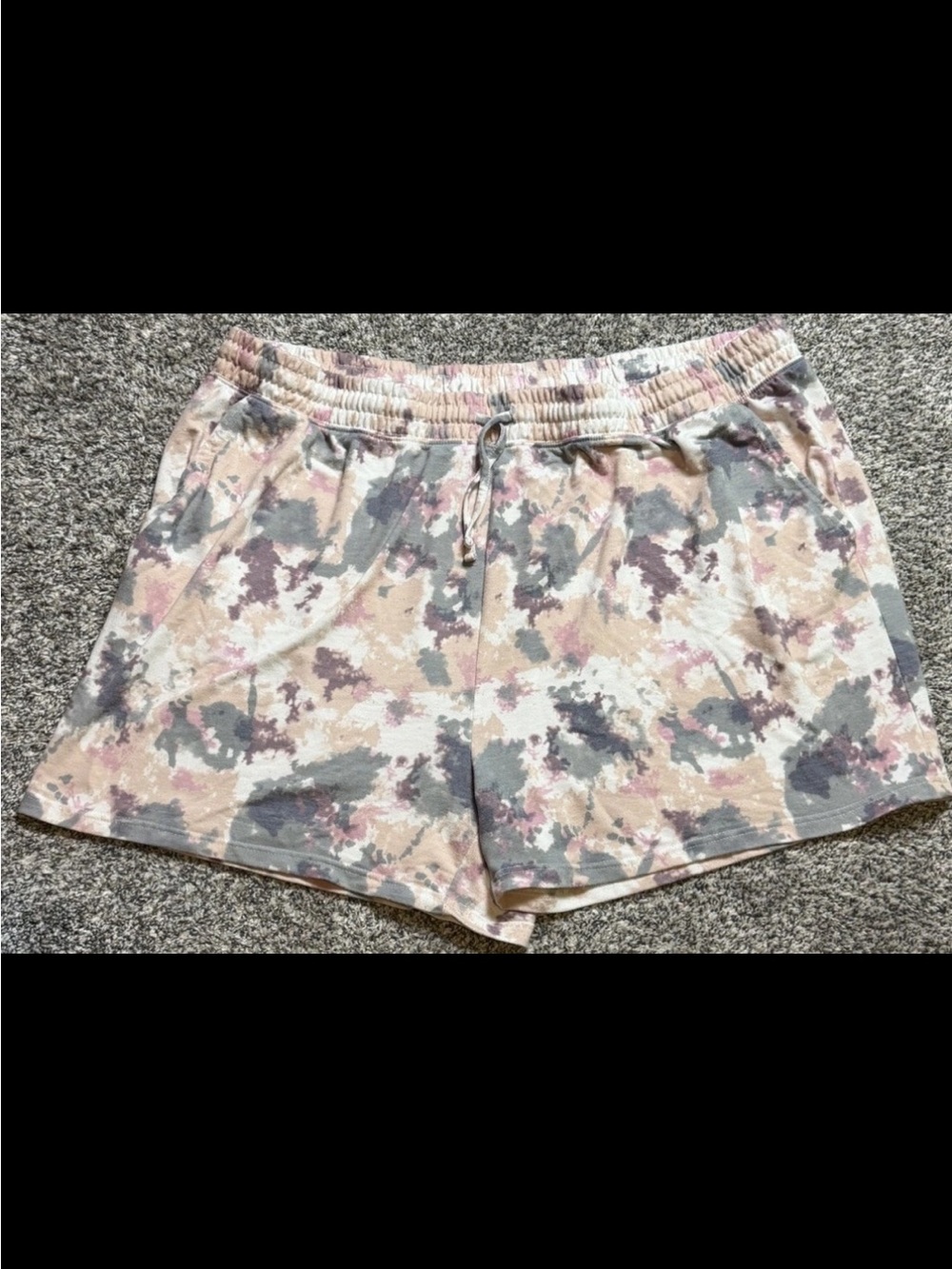 Terra & Sky Pink & Gray Camo Athletic Lounge Shorts